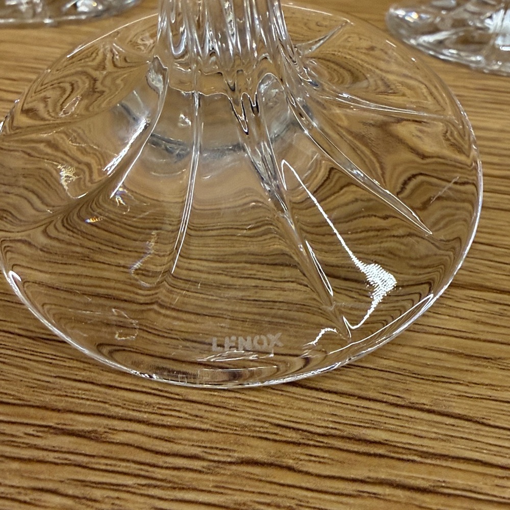 Vintage Lenox Debut Platinum Cut Crystal Wine Glasses (5) - Picture 3 of 5